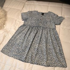 Leopard Chambray Dress